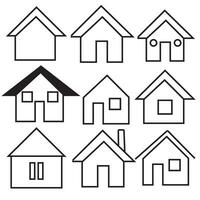 uppsättning 1 av linje ikoner representerar hus vektor illustration. hus och Hem enkel symboler