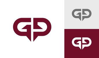 brev gp första monogram logotyp design vektor