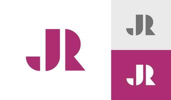 Brief jr Initiale Monogramm Logo Design vektor