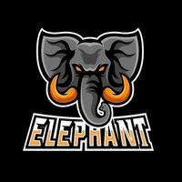 elefant esport gaming maskot logotyp mall vektor