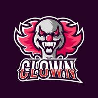 clown mask sport eller esport gaming maskot logotyp mall vektor