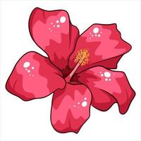 helle Blume der tropischen Pflanze im Karikaturstil vektor