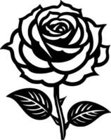 Rose - - schwarz und Weiß isoliert Symbol - - Vektor Illustration