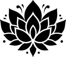 Lotus Blume, schwarz und Weiß Vektor Illustration