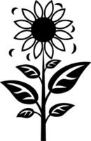 blomma - minimalistisk och platt logotyp - vektor illustration