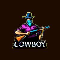 cowboy maskot logo ikon vektor designkoncept