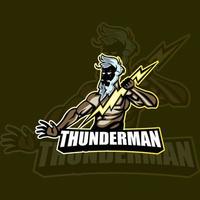 thunder man maskot logo design vektor