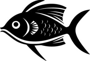 Fisch - - schwarz und Weiß isoliert Symbol - - Vektor Illustration