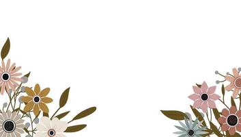 abstrakte Kunst Natur Hintergrund Vektor. trendiger Pflanzenrahmen. Design Hintergrundfarbe Blumen, dekorativer schöner Garten. botanische blätter und florales musterdesign für sommerverkaufsbanner. vektor