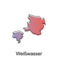 Karte von Weißwasser Illustration Design. Deutsche Land Welt Karte International Vektor Vorlage