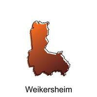 Karte Stadt von Weikersheim, Welt Karte International Vektor Vorlage mit Gliederung Illustration Design