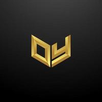 oy logotyp monogram brev initialer formgivningsmall med guld 3d konsistens vektor