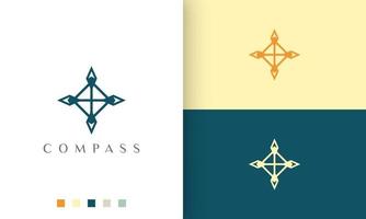 resor eller utforskare logo vektor design med enkel och modern kompass form