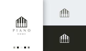 einfaches und modernes Pianohaus-Logo oder Symbol für die Community vektor