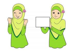 ung muslimsk kvinna med ansiktsuttryck vektor