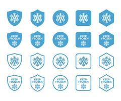 ha kvar frysta vektor tecken för paket. etiketter för frysta produkt isolerat på vit bakgrund