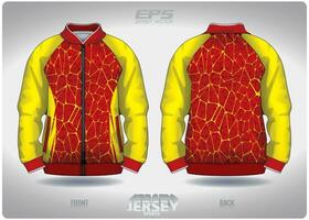 eps jersey sporter skjorta vector.red gul bakgrund marmor mönster design, illustration, textil- bakgrund för sporter lång ärm Tröja vektor