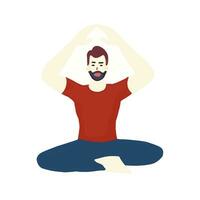 yoga kondition övningar friska livsstil vektor illustration isolerat på vit bakgrund
