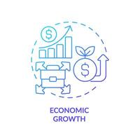 2d Gradient wirtschaftlich Wachstum Symbol, isoliert Vektor, fremd Direkte Investition dünn Linie Illustration. vektor