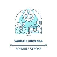 2d editierbar erdlos Anbau Symbol Darstellen Vertikale Landwirtschaft und Hydrokultur Konzept, isoliert Vektor, dünn Linie Illustration. vektor