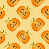 söt orange Pumpalykta halloween pumpor sömlös mönster vektor