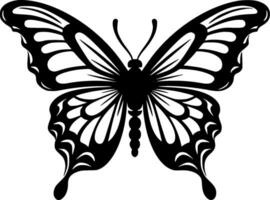 Schmetterling - - schwarz und Weiß isoliert Symbol - - Vektor Illustration