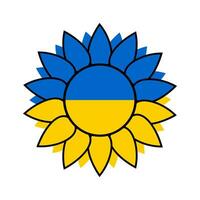 groß Sonnenblume isoliert auf ein Weiß Hintergrund im das Farben von Blau und Gelb Flagge von Ukraine. Vektor. vektor