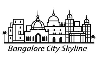 platt vektor silhuett av bangalore stad, bangalore stad horisont.