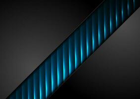 abstrakt svart företags- bakgrund med blå lysande rader vektor
