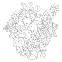 Blumen-Mandala-Malseite. Blumen-Vektor-Illustration vektor