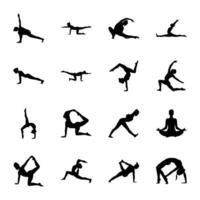 Pack von Yoga solide Vektor Piktogramme
