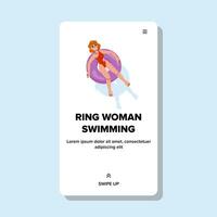 schwimmen Ring Frau Schwimmen Vektor