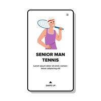 gesund Senior Mann Tennis Vektor