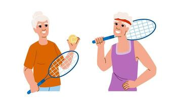 Übung Senior Tennis Vektor