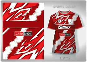 vektor sporter skjorta bakgrund bild.röd vit blixt- mönster design, illustration, textil- bakgrund för sporter t-shirt, fotboll jersey skjorta