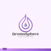 Wasser fallen Aromatherapie Öl Logo Design vektor