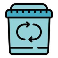 Müll Behälter Symbol Vektor eben
