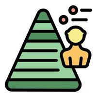 Pyramide Population Symbol Vektor eben