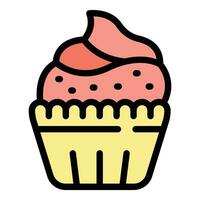 Sahne Cupcake Symbol Vektor eben