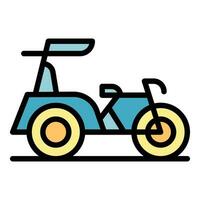 Wagen trishaw Symbol Vektor eben