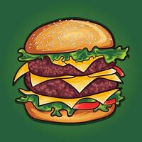 Burger schnell Essen Vektor Design Illustration.