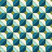 geometrisch nahtlos Muster von Quadrate und Rauten im Blau Grün, Gelbgrün, Sahne und Licht Blau vektor