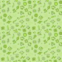 Mikrobe und Bakterien Vektor Biologie und Medizin Konzept Grün nahtlos Muster