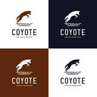 Springen Kojote Logo Vorlage. vektor