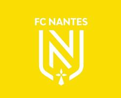 fc nantes Logo Verein Symbol Weiß Liga 1 Fußball Französisch abstrakt Design Vektor Illustration mit Gelb Hintergrund