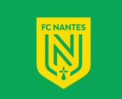 fc nantes symbol klubb logotyp ligue 1 fotboll franska abstrakt design vektor illustration med grön bakgrund