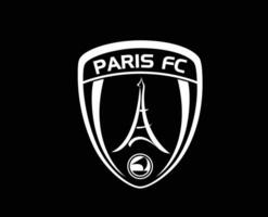 Paris fc Verein Logo Symbol Weiß Liga 1 Fußball Französisch abstrakt Design Vektor Illustration mit schwarz Hintergrund