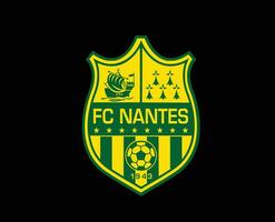 fc nantes klubb symbol logotyp ligue 1 fotboll franska abstrakt design vektor illustration med svart bakgrund