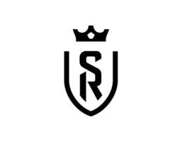 stade de reims klubb symbol logotyp svart ligue 1 fotboll franska abstrakt design vektor illustration