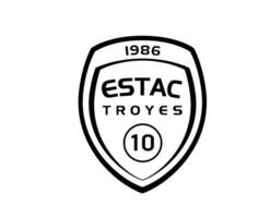 troyes ac klubb logotyp symbol svart ligue 1 fotboll franska abstrakt design vektor illustration